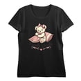 thumbnail image 5 of Cuddle Queen Women's Black Crew Neck Short Sleeve Crop Tee-XS, 5 of 7