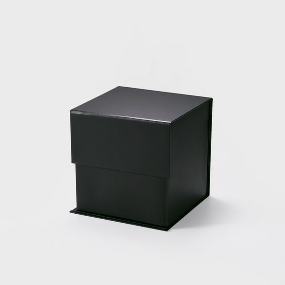 Geoto 4.72"×4.72"×4.72" Small Cube Size Luxury Candle Packaging Box, Rigid Cardboard Chocolate Packaging Boxes Wholesale(Black)