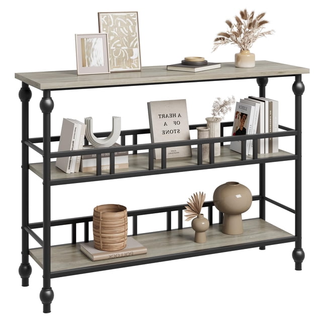 BeesClover Entryway Table, Console Table with 3-Tier, 43" Entryway Table with Storage, for Entryway, Living Room, Hallway