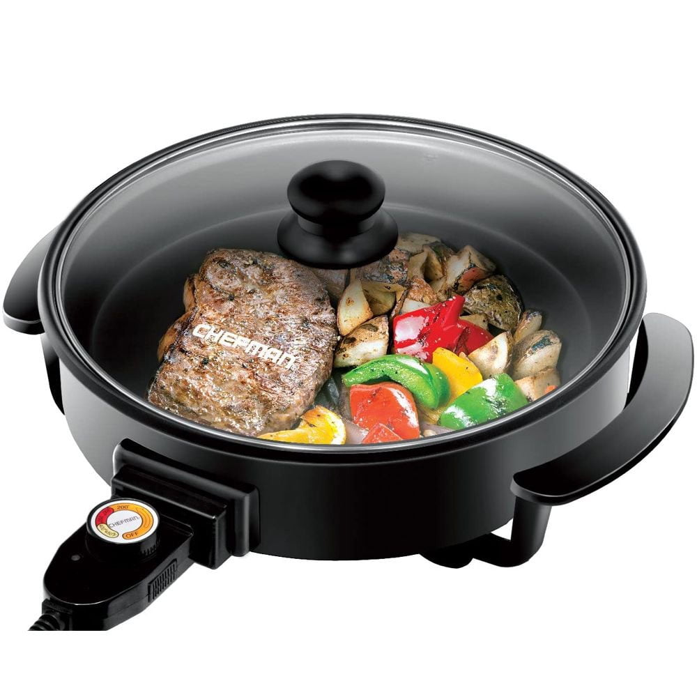  Electric Skillet - Chefman Family Sized 12 inch Electric Skillet  (RJ05): Home & Kitchen