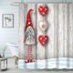 thumbnail image 1 of 180cm x 186cm,Cortina de Ducha navideña, Temporada de Nieve de Invierno Papá Noel, Juego de decoración de baño de Tela con Ganchosc(G) brillar Electrónica, 1 of 1