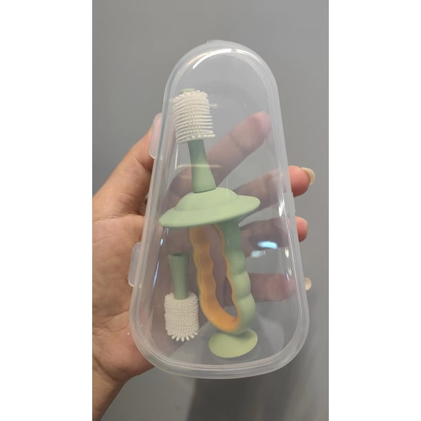 Cepillo de dientes para bebés, cepillo de dientes para niños pequeños de 1 a 2 años, cepillo de dientes para bebés, cepillo de dientes para bebés de 6 a 12 meses en adelante, limpiador bucal, limpiado