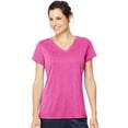 thumbnail image 4 of Hanes T-Shirt Sport Chiné Performance Col en V pour Femmes, 2TG, Amarante Chiné, 4 of 5