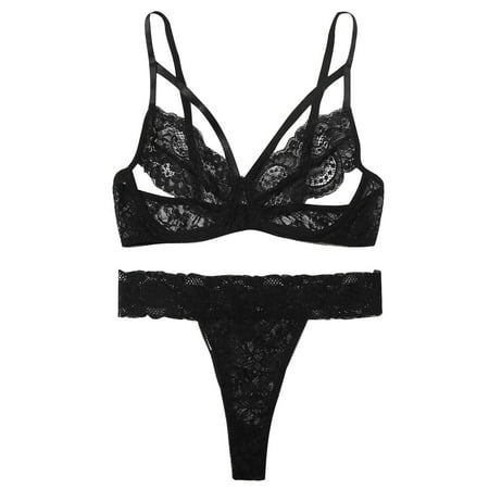 

Knosfe Lingerie Set for Women Lace Sleepwear Babydoll Women s Nightwear Sexy Plus Size Bodysuit Black