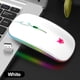 thumbnail image 1 of Ratón inalámbrico LED delgado portátil G Ratón ergonómico USB recargable RGB para PC Ratones silenciosos para ordenador portátil 800 1200 1600 DPI - Blanco Soledad Ratón inalambrico, 1 of 8