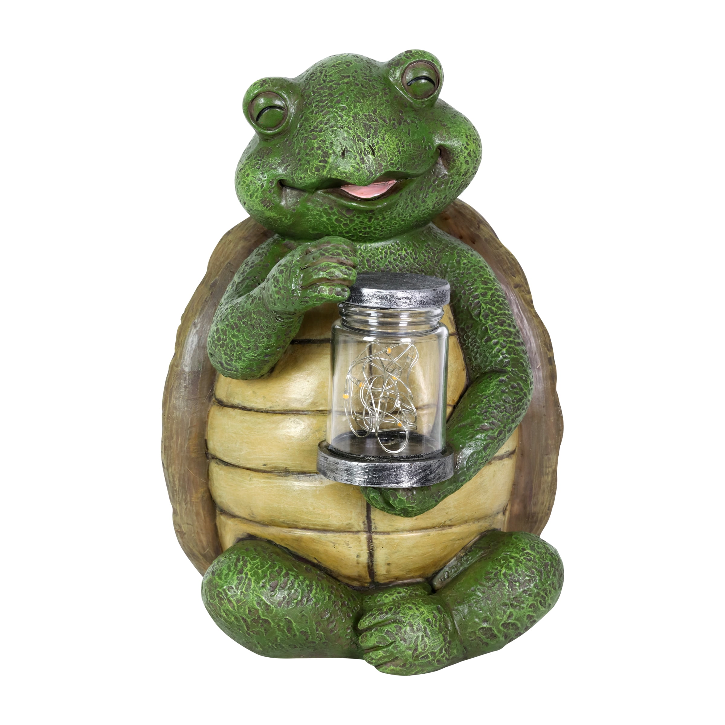 Exhart Solar Turtle Garden Statue, 10 inches, Resin, Multicolor (Decor
