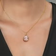 thumbnail image 2 of Gem Stone King 18K Yellow Gold Plated Silver Peach Nano Morganite Pendant Necklace for Women (3.88 Cttw, Oval 11X9MM, Gemstone October Birthstone, with 18 inch Silver Chain), 2 of 4