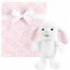 Hudson Baby Infant Girl Plush Blanket with Toy, Snuggly Bunny, One Size