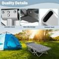 thumbnail image 6 of Folding Camping Cot for Adults with Pad, Padded Portable Sleeping Cots, Camp Bed with Carry Bag for Outdoor Travel, Beach, Hiking, 6 of 15