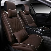 Leadwolf Front Car Seat Covers Leather for Chevrolet for Camaro 2015-Present 2 Seats Airbag Compatible Waterproof Front Set Cushion Protector 2PCs with Headrest Coffee