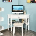 thumbnail image 3 of Patiojoy Corner Computer DeskTable Wood Workstation White, 3 of 5