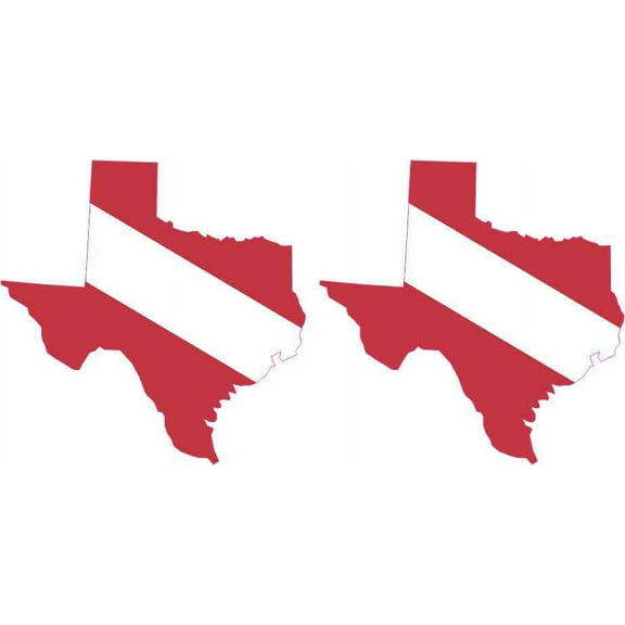 3in x 3in Set of Texas Die Cut Diver Down Flags