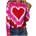 thumbnail image 2 of Guluxicc Womens Long Sleeve T Shirts Casual Valentines Day Graphic Print Tops, Pink, 2XL, 2 of 7