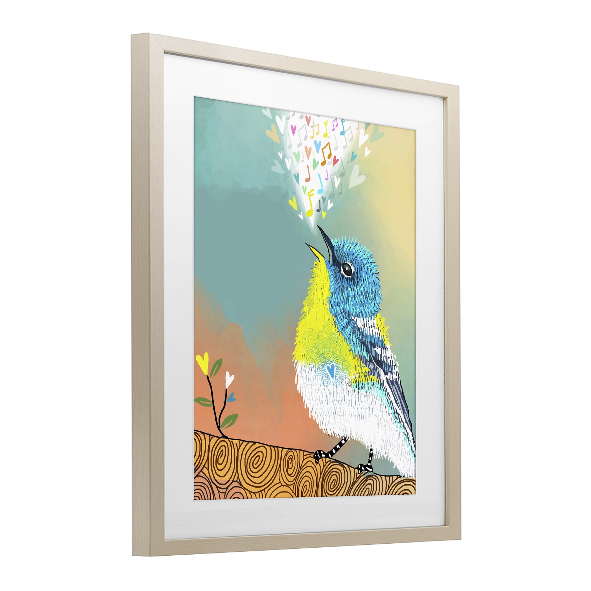 Stupell Industries Dream Chaser Songbird Birch Framed Print Under Glass, design by Suzanne Millius