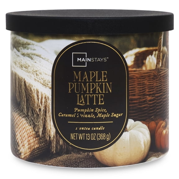 Mainstays 3-Wick Maple Pumpkin Latte Scented Candle, 13 Ounce