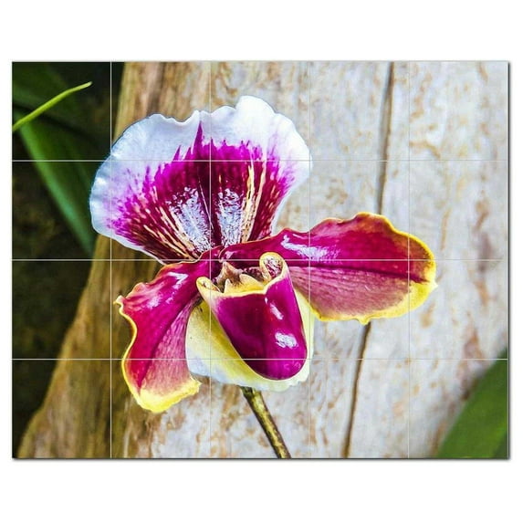 Flowers Ceramic Tile Mural Kitchen Backsplash Bathroom Shower, 402525-L54