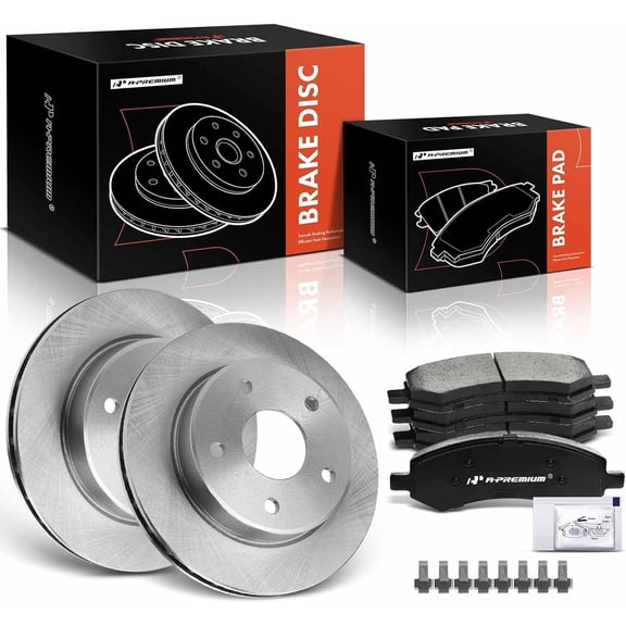 A-Premium 12.28 in (311.9mm) Front Vented Disc Brake Rotors Ceramic Pads Kit Compatible with Select Dodge & Ram & Mitsubishi Models - Dakota 2005-2010, Dakota 2011, Raider 2006-2009, 6-PC Set