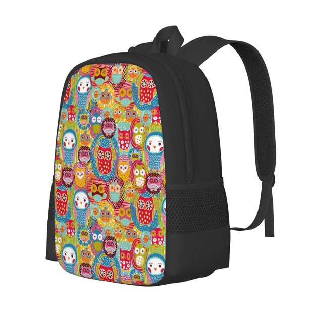 Easygdp Boho Cute Owls Mochila de Gran Capacidad Minimalista Ideal para Escuela, Viajes y Uso Diario
