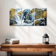 thumbnail image 2 of Elephant Stock Waterfall Landscape Wall Art - Horizontal Multi Panel Canvas - Living Room Wall Decor - Nature Multi Panel - White And Gold Decor - 26" x 12", 2 of 8