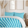 thumbnail image 6 of Ambesonne Checkered Duvet Cover Sets, Aqua Stripes Diagonal, 2-King, Aqua White, 6 of 7