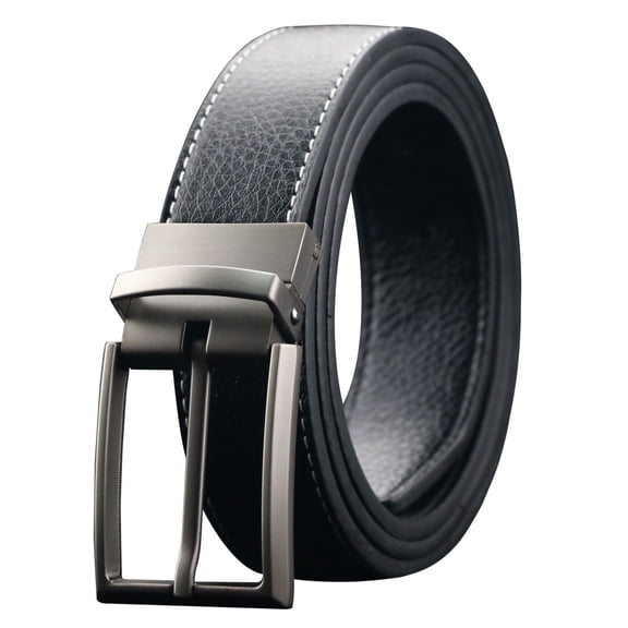 Maikun Men Belts Reversible Leather Belt Reverse for 2 Sides Dress Casual Belts for Men Fit for Waist Size 42-44"
