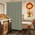 thumbnail image 5 of Green Solid Color Shower Curtain, Waterproof Shower Curtains for Bathroom, Modern Minimalist Pure Color Washable Fabric Bathtub Curtain Set Bath Decor with 12 Hooks 48"x72", 5 of 8