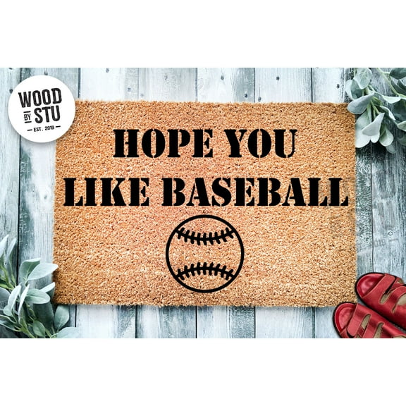 Doormat Hope You Like Baseball House Warming Gift Home Gift Coir Gift (18" x 30") #4112