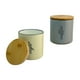 thumbnail image 1 of Set 2 Contenedores De Porcelana para Almacenamiento de Café Y Azúcar, Tapa Hermética de Bambú, En Tonalidad Neutra: Beige y Gris con Caja de Regalo, 1 of 9