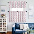 thumbnail image 2 of Pink Grey Kitchen Curtains Valances and Tiers Set of 3 Tree Branch Tier Curtains and Valance with Rod Pocket for Small Windows, 27.5"x36", 2 of 9