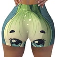 thumbnail image 2 of Daiia Adorable Kawaii Fennel Character Pattern Women's Workout Shorts Biker Shorts - High Waisted Workout Spandex Tummy Control Gym Running Yoga Shorts-XX-Large, 2 of 8