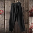 thumbnail image 2 of Kayannuo Sweat Pants for Men Spring Men's Summer New Style Simple And Fashionable Pure Cotton And Linen Trousers Black, 2 of 5
