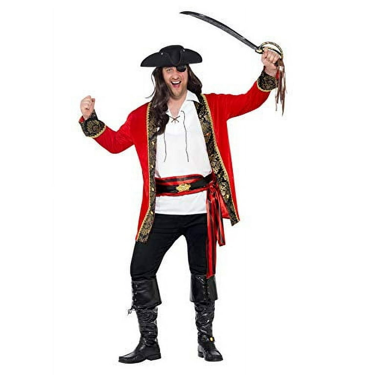 Curves Pirate Captain Costume Adult Extra Large Red Velour