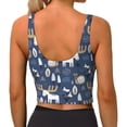 thumbnail image 4 of Goofa Forest Elk Printed Sports Bras for Women, High Impact Running Bra Workout Crop Tank Tops Longline Sports Bra Push up-X-Large, 4 of 9