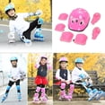 thumbnail image 4 of Equipo de protección Sunnimix 7 piezas rodilleras coderas y muñequeras para patinaje en patineta ciclismo Rosa, 4 of 8