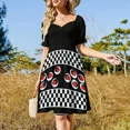 thumbnail image 4 of Vestido sin mangas con estampado de cuadros blancos y negros, vestidos de verano para mujer, vestido largo de verano para mujer, 4 of 7
