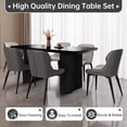 thumbnail image 5 of Guyii 62.99" Dining Table Set of 5, Modern Rectangular Dining Table with 4 Chairs, 5 Piece Dining Room Table Sets for Kitchen, Black, 5 of 10