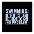 thumbnail image 1 of DistinctInk Custom Bumper Sticker - 6" x 6" Decorative Decal - Black Background - Swimming No Shirt No Shoes No Problem, 1 of 2