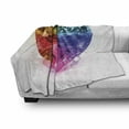 thumbnail image 3 of Diamond Soft Flannel Fleece Throw Blanket, Heart Shape Colorful Diamond Love is Precious Romance Marriage Couples Print, Cozy Plush for Indoor and Outdoor Use, 60" x 80", Multicolor, by Ambesonne, 3 of 6