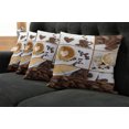 thumbnail image 2 of Ambesonne Coffee Throw Pillow Cover 4 Pack, Coffee Mugs Hot Foamy, 16", Brown White, 2 of 6