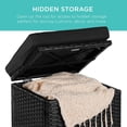 thumbnail image 3 of JJUN Set of 2 Wicker Ottomans, Multipurpose Outdoor Furniture for Patio, Backyard, Additional Seating, Footrest, Side Table w/Storage, Removable Cushions - Black/Black, 3 of 15
