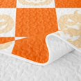 thumbnail image 5 of Homewish Pumpkin Plaid Twin Quilt Set, Happy Halloween Twin Coverlet Set, Orange Cream White, 2 Pieces 1 Bedspread and 1 Pillowcase, 5 of 7