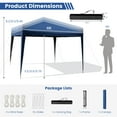 thumbnail image 3 of Costway Patio 10x10ft Outdoor Instant Pop-up Canopy Folding Sun Shelter Carry Bag Navy, 3 of 8