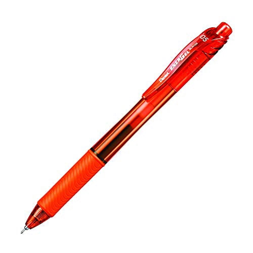 Pentel EnerGel X Retractable Liquid Gel Rollerball Pen, 0.5mm Fine Needle Point, Orange Ink, Box of 12