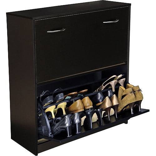 Shoe Cabinet, Double, Black