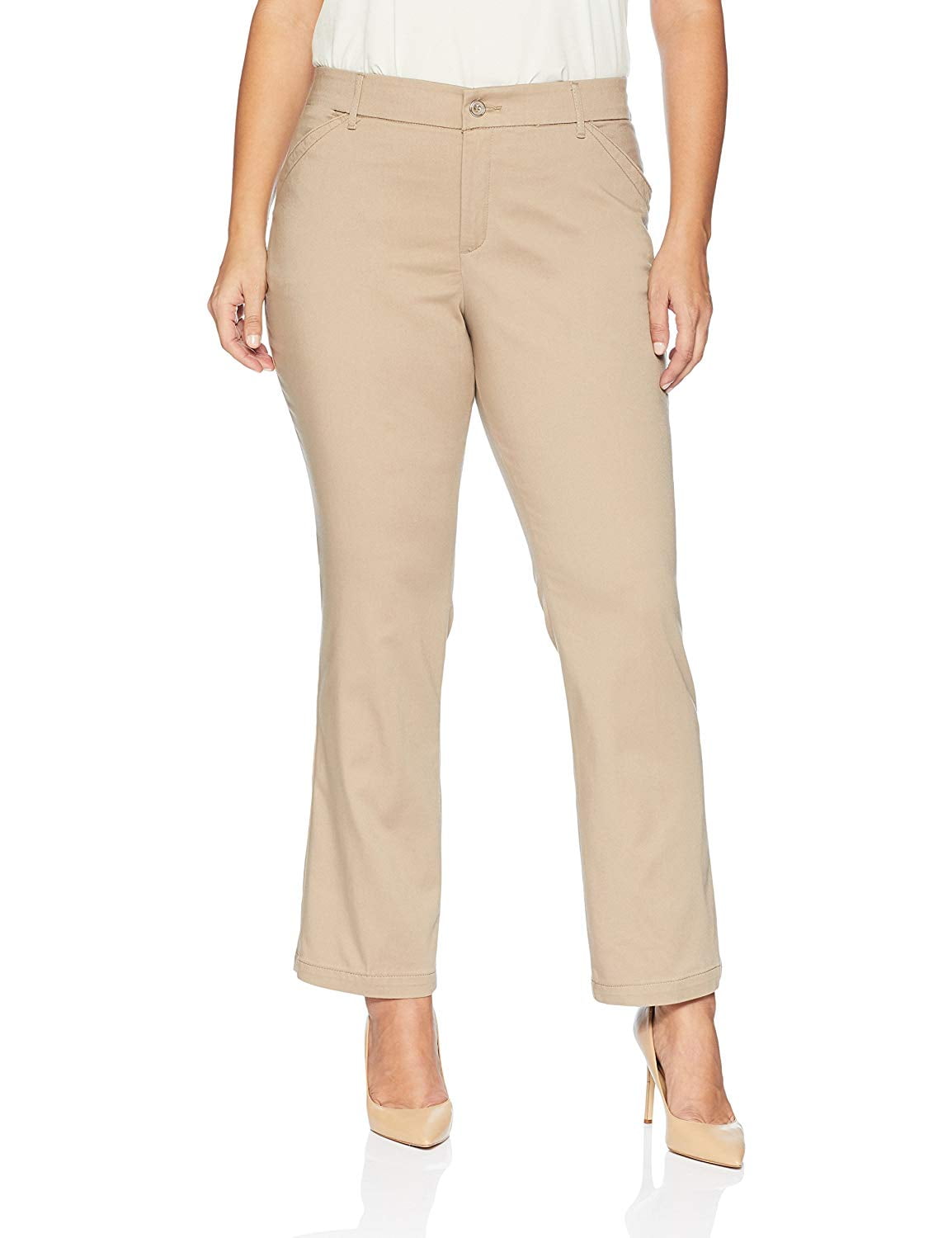 Lee Womens Plus Size Flex Motion Regular Fit Straight Leg Pant Pants
