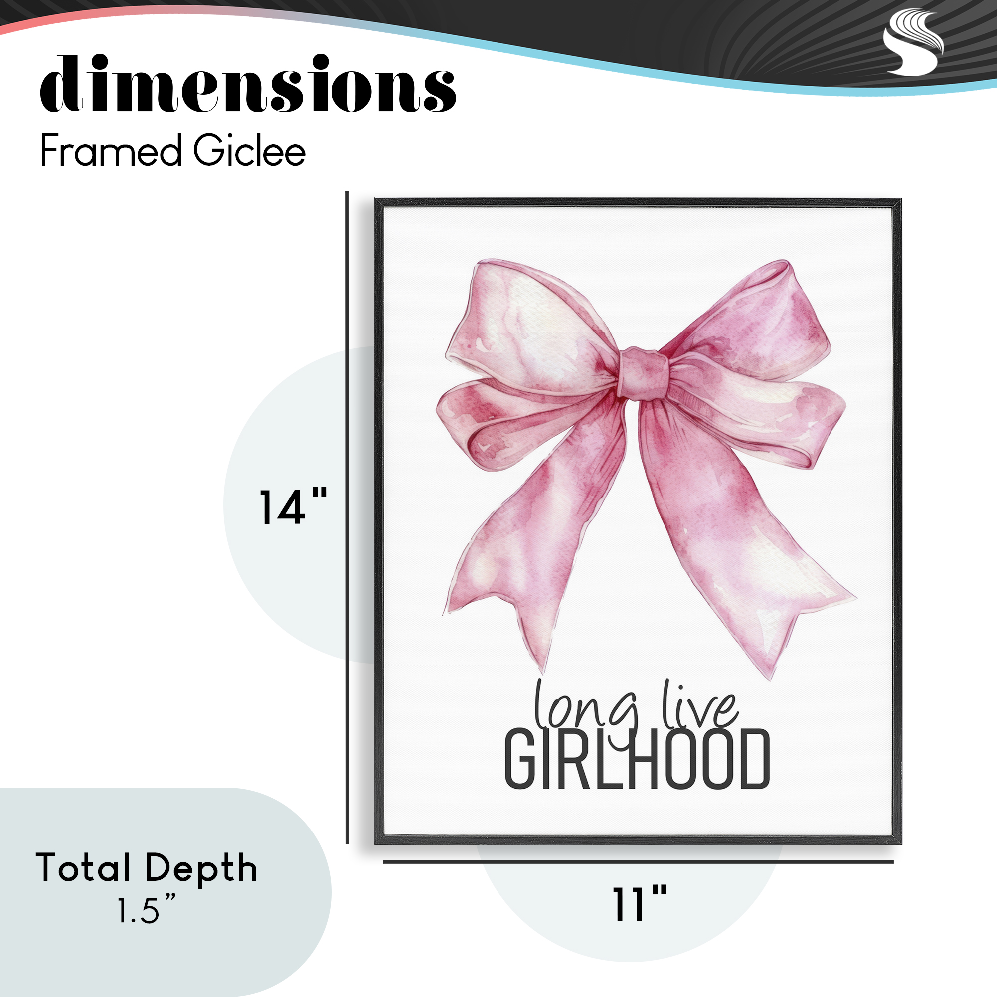 Long Live Girlhood Black Framed Giclee Art, design by Kim Allen