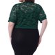 thumbnail image 3 of Cárdigans cortos de talla grande para mujer Agnes Orinda, con frente abierto, mangas cortas, encaje floral y boleros transparentes 3X en verde oscuro, 3 of 6