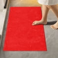 thumbnail image 6 of Toilet Rug U-Shaped Bathroom Rugs Non-Slip Soft Plush Machine Washable Contour Bath Mat Red 24x20, 6 of 9