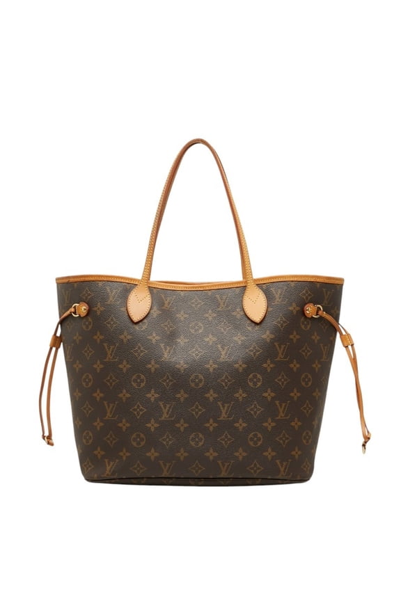 Pre-Owned Louis Vuitton Monogram Neverfull MM Shoulder Bag Tote M40156 Brown Leather Women's...