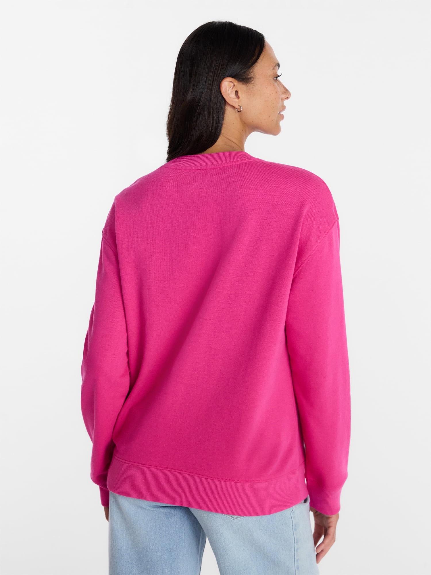 Time and Tru Women's and Women's Plus Crewneck Sweatshirt with Long Sleeves, Sizes XS-4X
